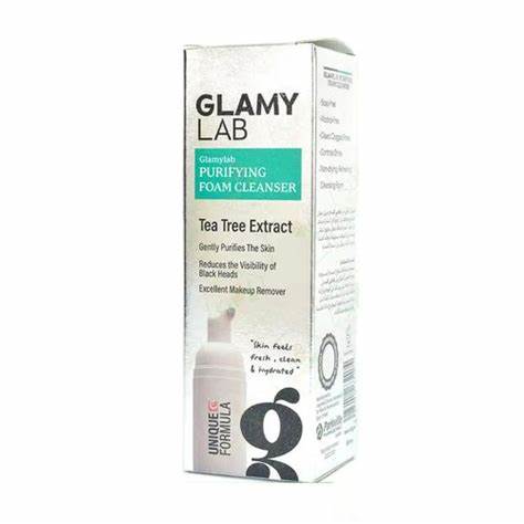 glamy lab purifying & anti blackheads foaming facial cleanser with tea tree extract